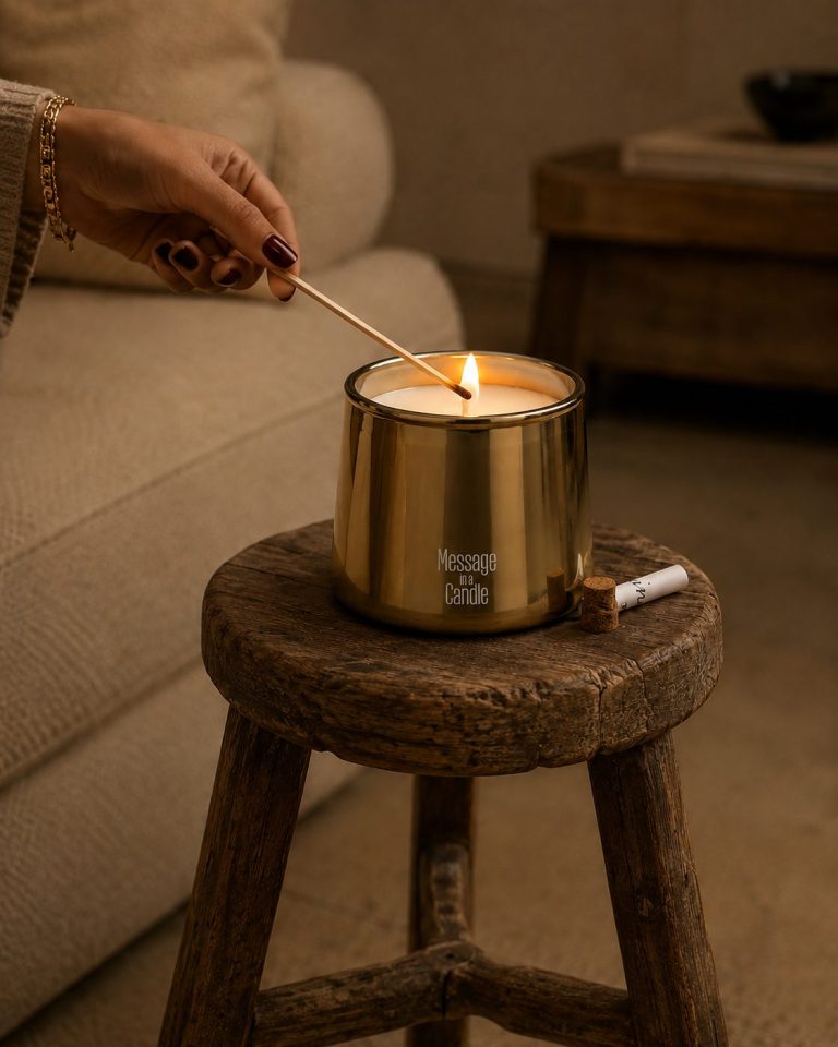 message in a candle gold kopie